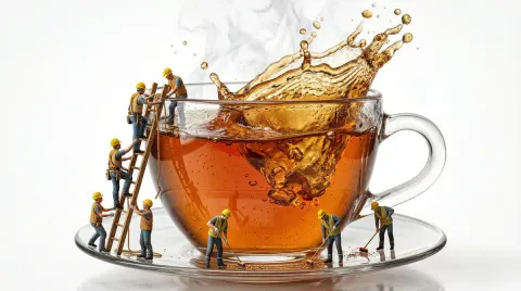 Macro Tea Cup Splash Art