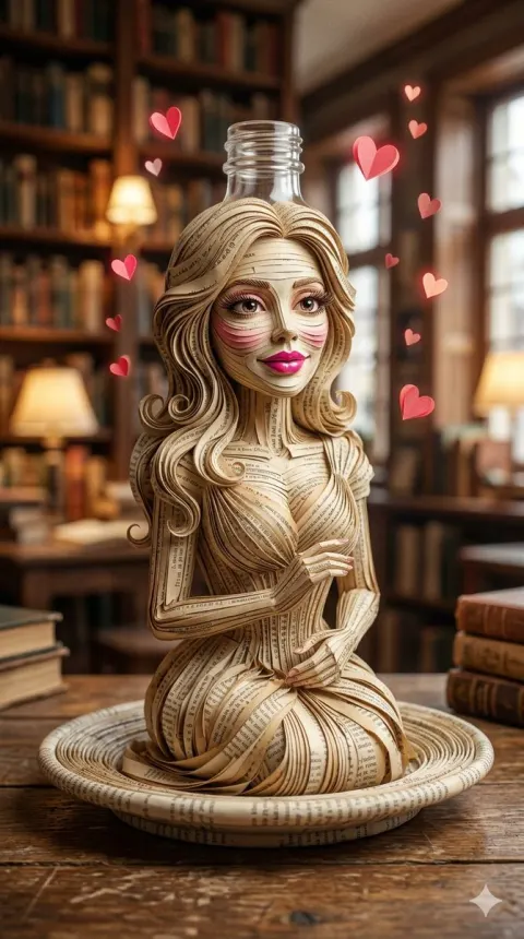 Surreal Vintage Book Page Sculpture