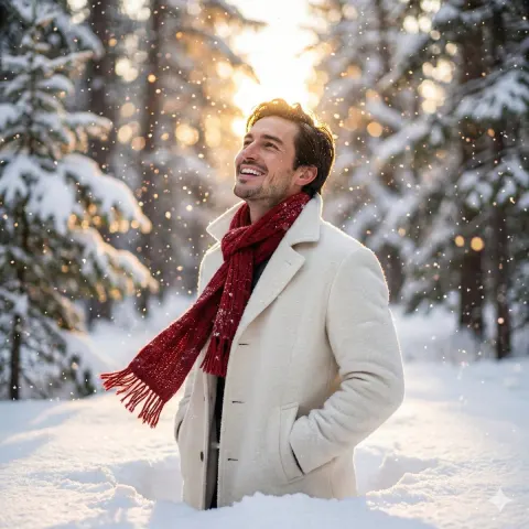 Golden Halo Winter Portrait