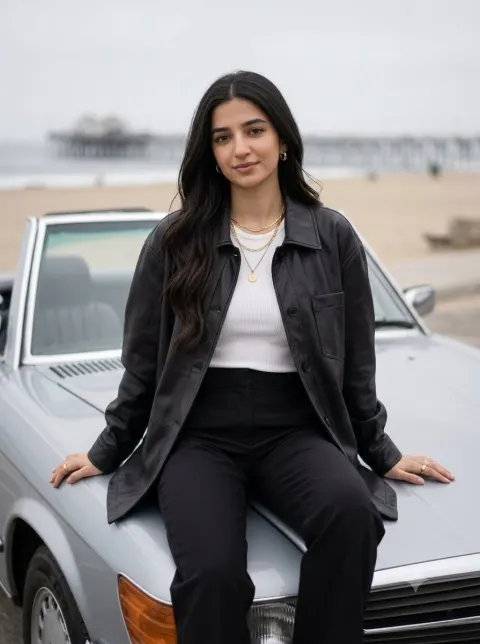 Vintage Car Fashion Portrait