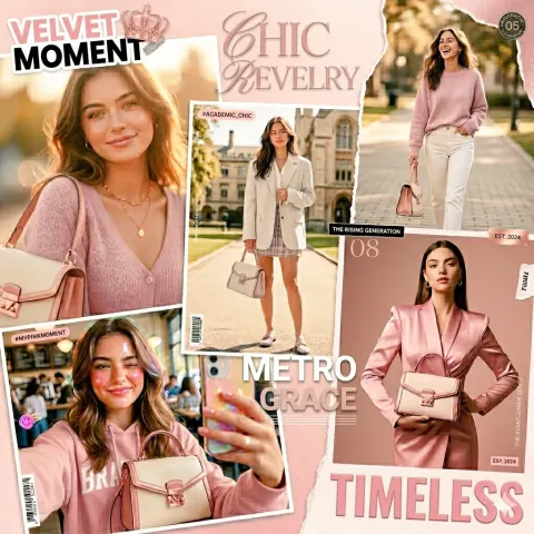 Pink Fashion Collage Aesthetic