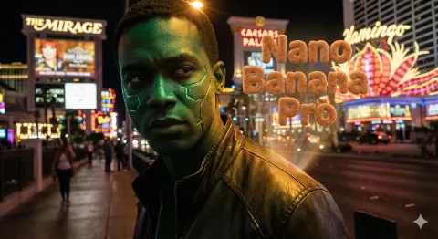 Hyper-Real Green Skin Vegas Portrait