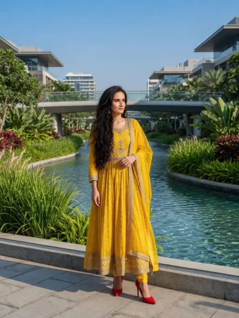 Elegant South Asian Beauty by Canal