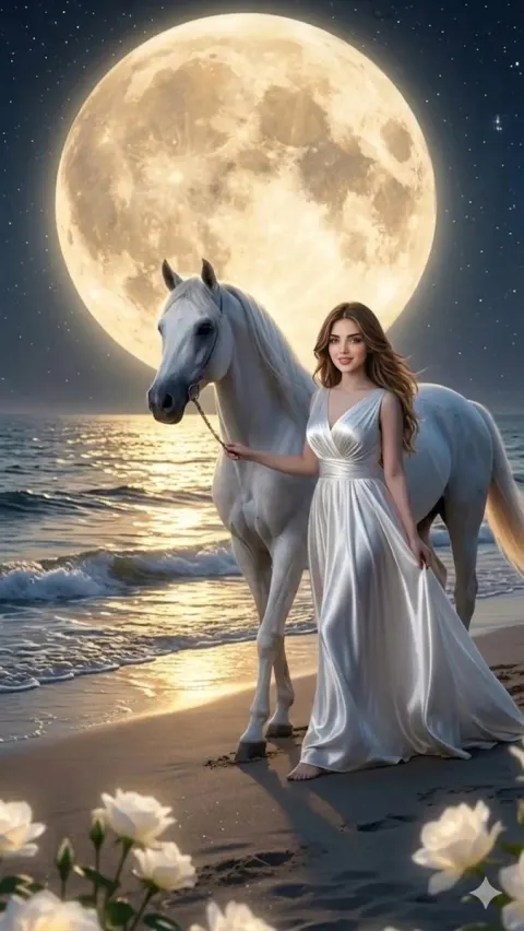 Ethereal Moonlit Beach Vision