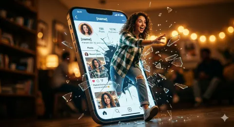 Shattered Screen Social Media Escape