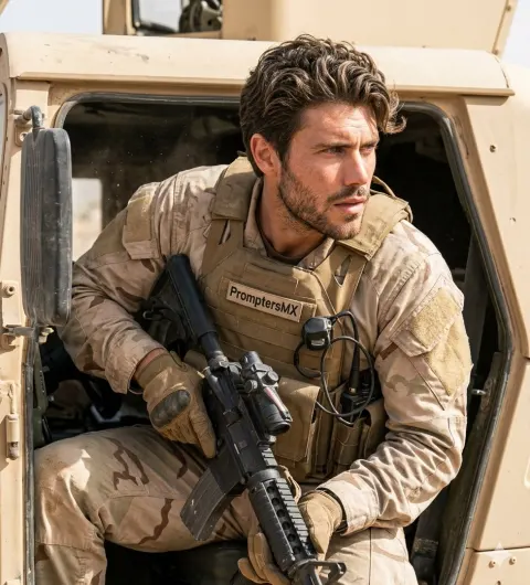 Desert Humvee Soldier Portrait