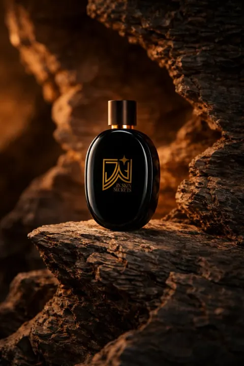 Luxury Perfume Bottle Cave Cinematic Shot
