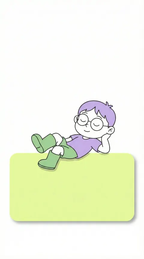 Sleepy Line Art Character Illustration