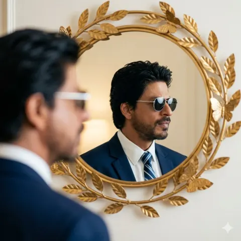 SRK Elegant Mirror Reflection Portrait