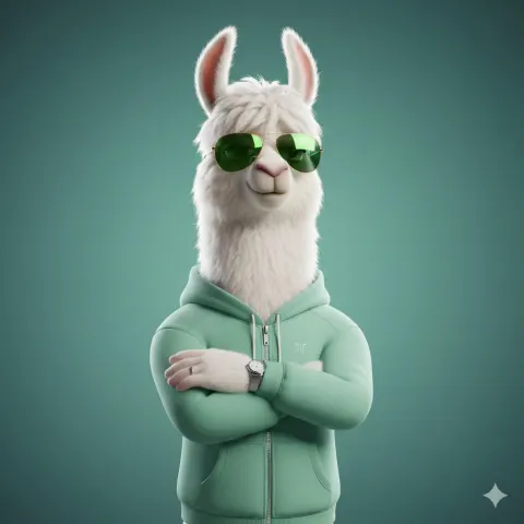 Cool Llama Streetwear 3D Character
