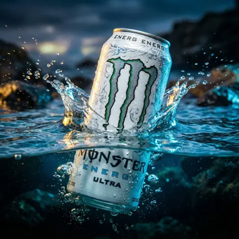 Monster Energy Can Water Splash Visual