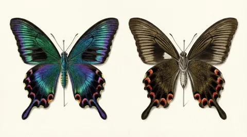 Swallowtail Specimen Iridescence vs Matte