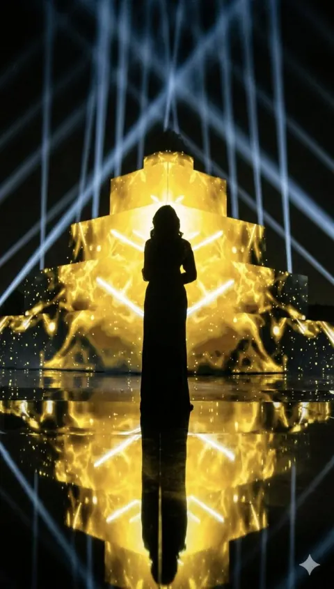 Golden Pyramid Silhouette Stage