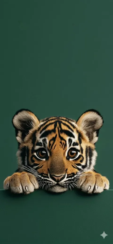Curious Tiger Cub Wildlife Portrait