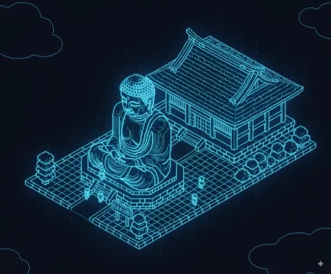Isometric Holographic Wireframe