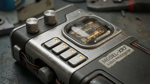 Futuristic Cassette Device Closeup
