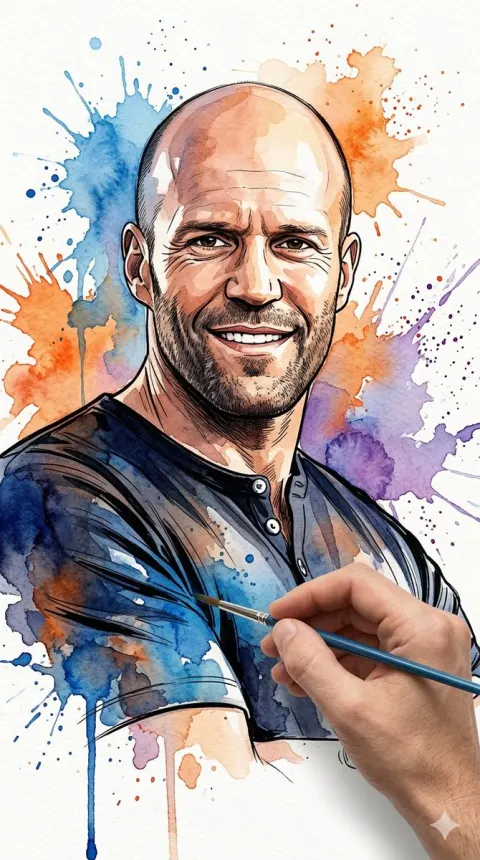 Vibrant Watercolor Portrait Creation