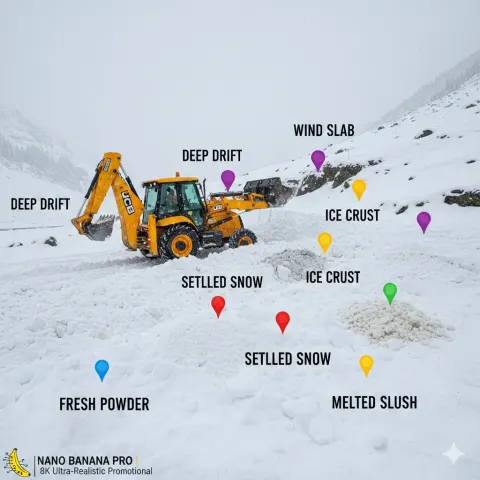 JCB Snow Clearing in Kashmir
