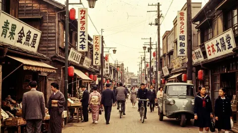 Retro Japanese Shopping Street
