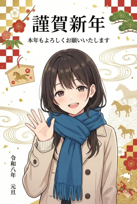 Japanese New Year Card Illustration