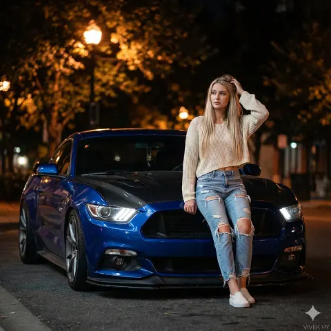 Mustang Night Street Portrait