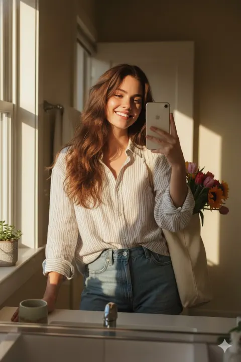 Morning Light Mirror Selfie