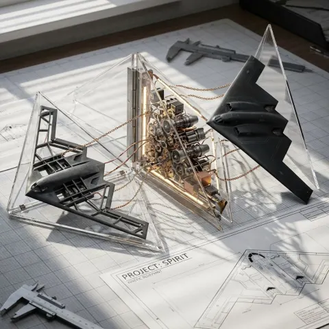 Kinetic Blueprint Machine Assembly Diorama