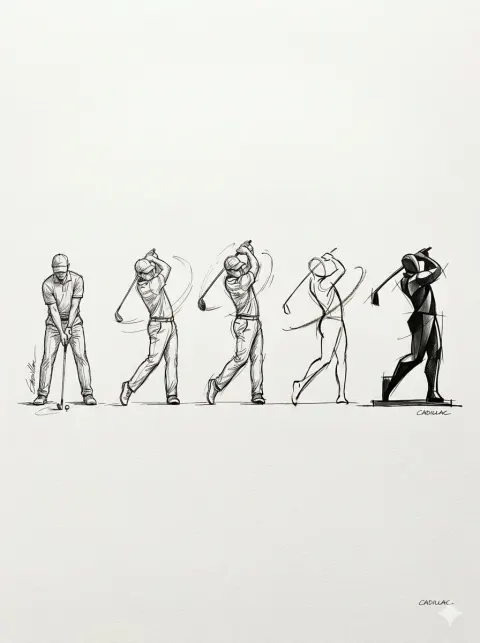 Golf Swing Art Evolution