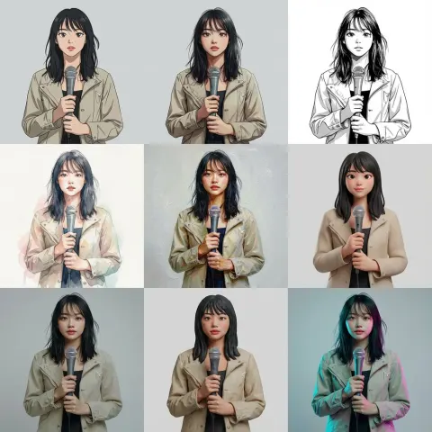 Nine Grid Art Style Comparison