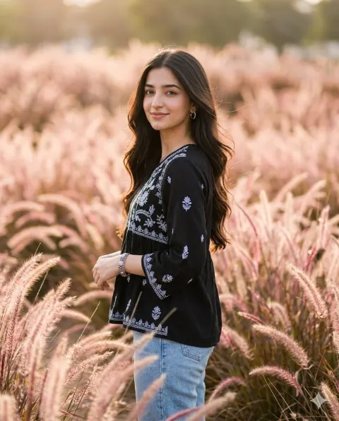 Dreamy Pink Field Portrait