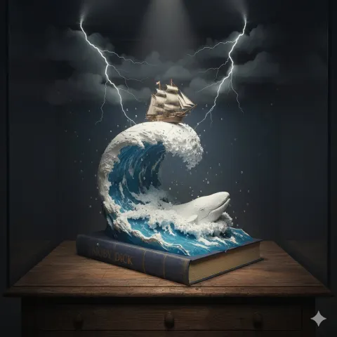 Moby Dick Wave Diorama Art