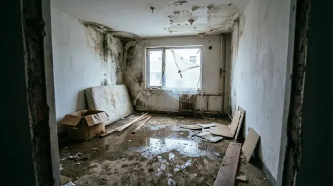 Shabby Unfinished Apartment Interior