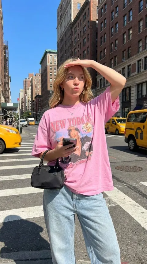 Stylish Girl on NYC Crosswalk