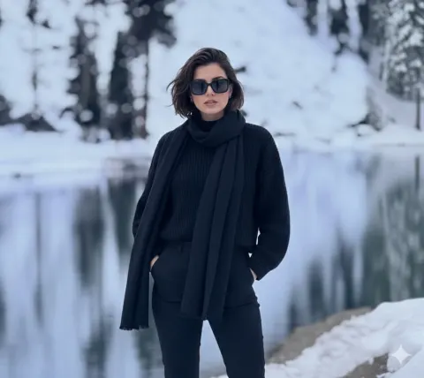 Winter Noir Fashion Portrait