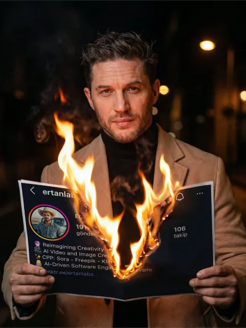 Burning Social Profile Fashion Portrait