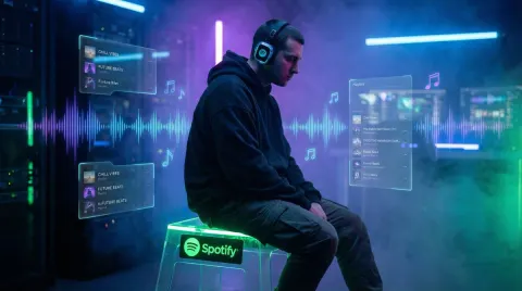 Neon Futuristic Music Portrait