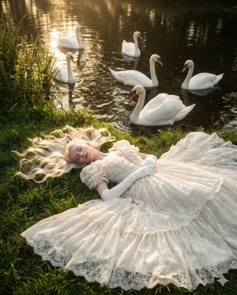 Ethereal Swan Maiden Portrait
