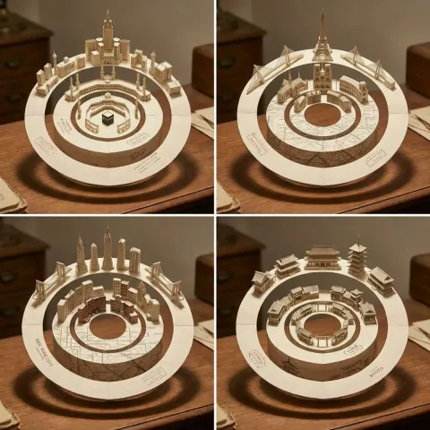 Papercraft City Gimbal Art