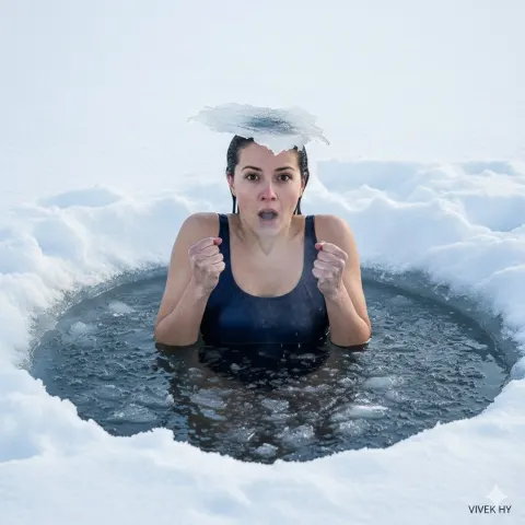 Woman Emerges From Icy Hole