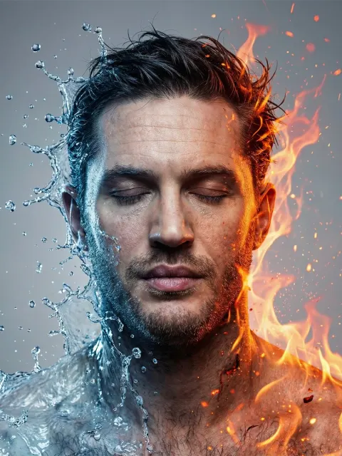Fire Water Duality Portrait