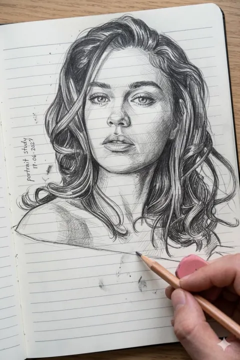 Pencil Sketch Face Art