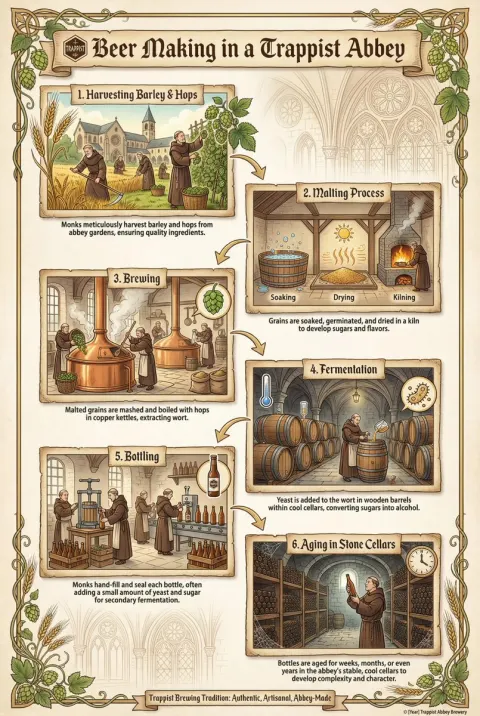 Trappist Abbey Beer Brewing Infographic