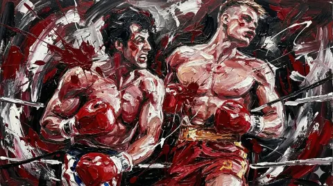Abstract Boxing Match Art