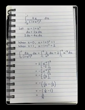 Solve math question on notebook