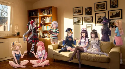 Nine Character Photo Collage Merge