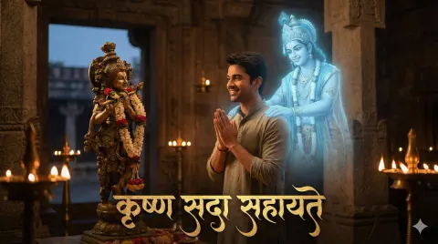 Krishna Hologram Blesses Devotee