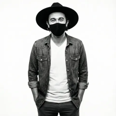 High-Contrast Monochrome Portrait