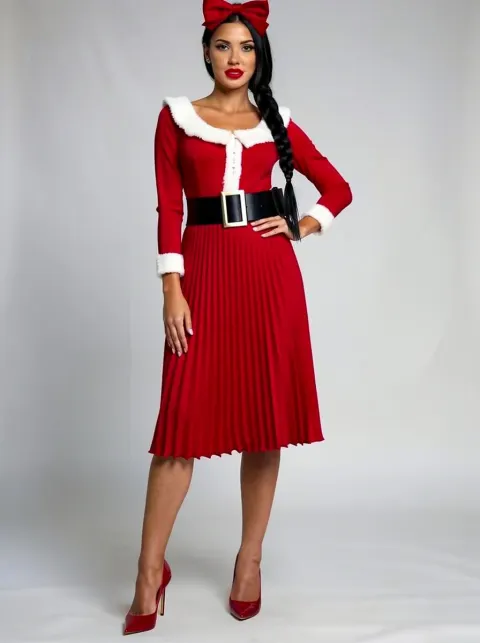 Santa Pleated Dress Style Change