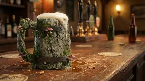 Beer Mug Mossy Stone Texture Swap