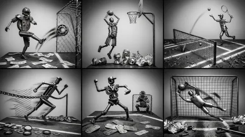 Dynamic Scrap Metal Sports Moments